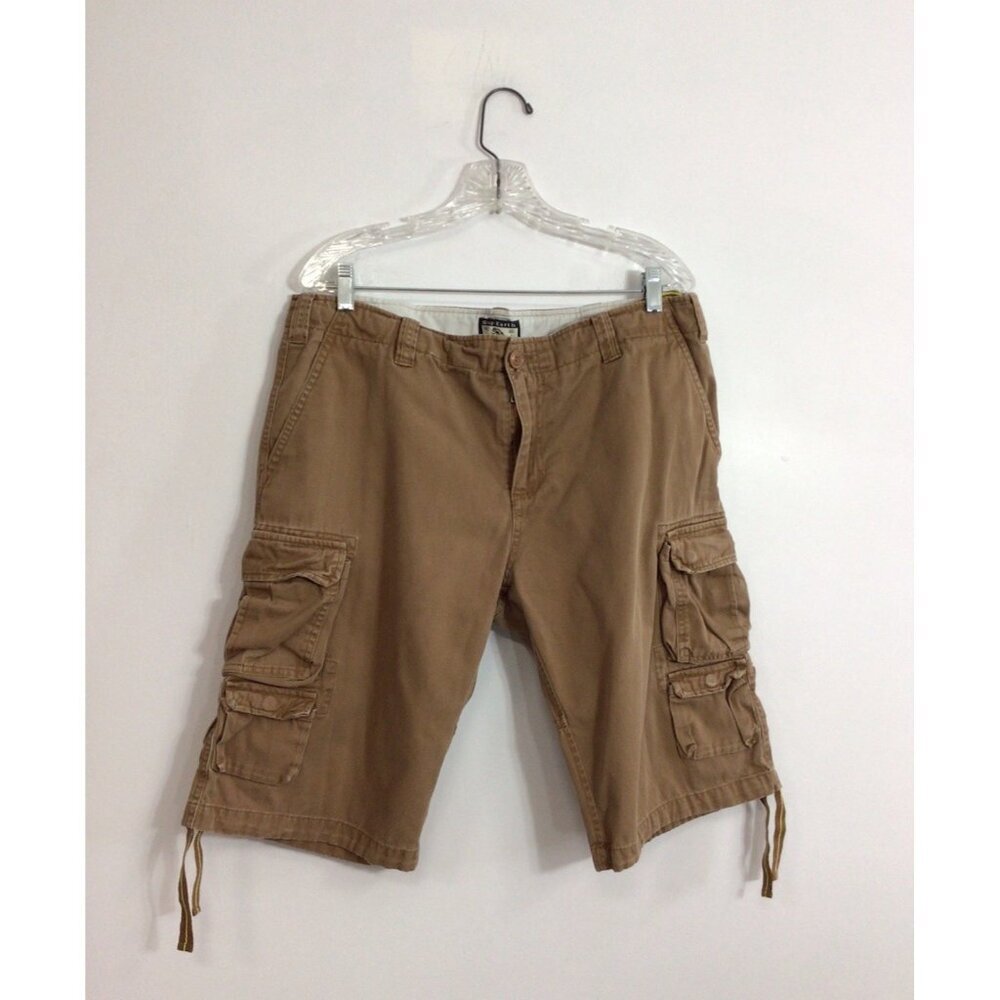 Gray Earth Cargo Shorts Y2K Mens 36